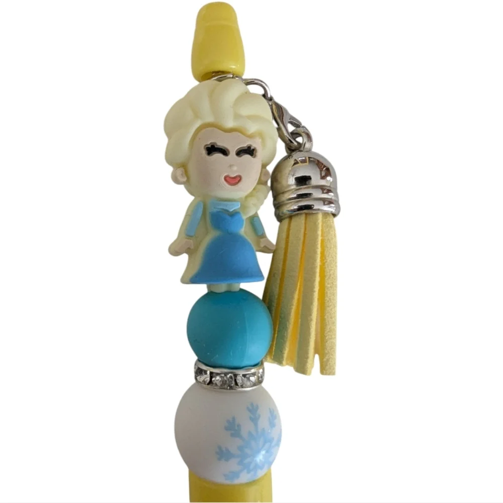 Hand Crafted Elsa Ink Pen Yellow Frozen Disney Movie NEW